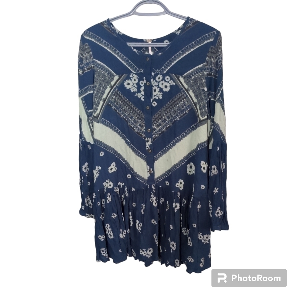 Free People From Your Heart Dress Size XS Midnight Blue‎